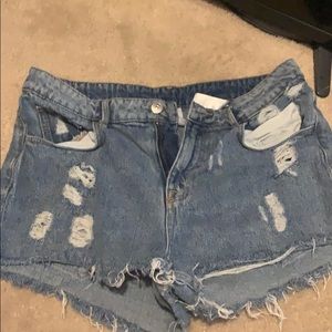 H&M high waisted denim shorts